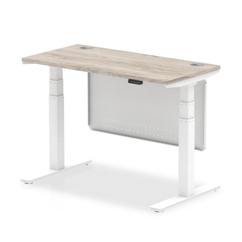 OE - Breeze Height Adjustable Slimline Desk with Cable Ports with Steel Modesty Panel - Image 45