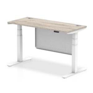 OE - Breeze Height Adjustable Slimline Desk with Cable Ports with Steel Modesty Panel - Image 46