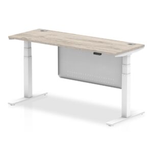 OE - Breeze Height Adjustable Slimline Desk with Cable Ports with Steel Modesty Panel - Image 47