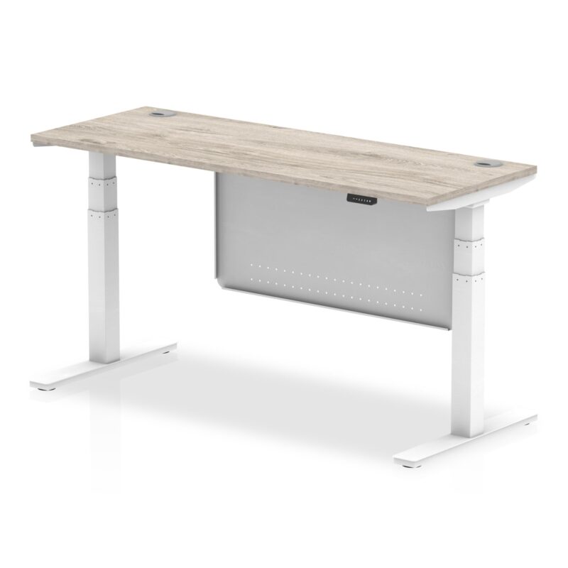 OE - Breeze Height Adjustable Slimline Desk with Cable Ports with Steel Modesty Panel - Image 47