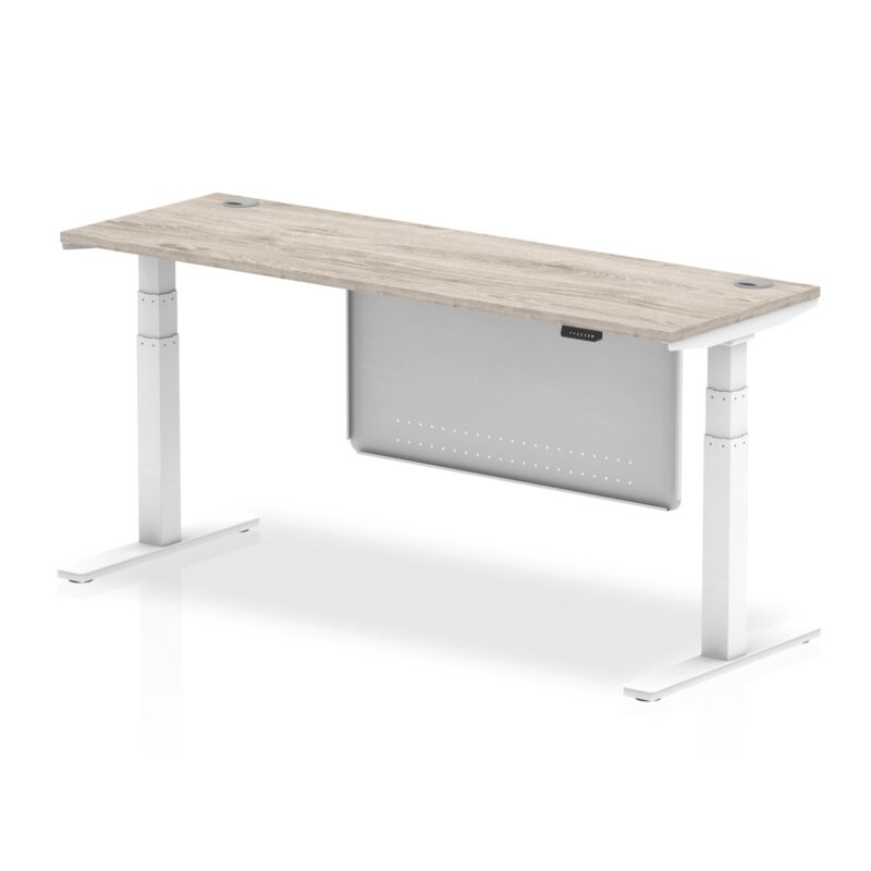 OE - Breeze Height Adjustable Slimline Desk with Cable Ports with Steel Modesty Panel - Image 48