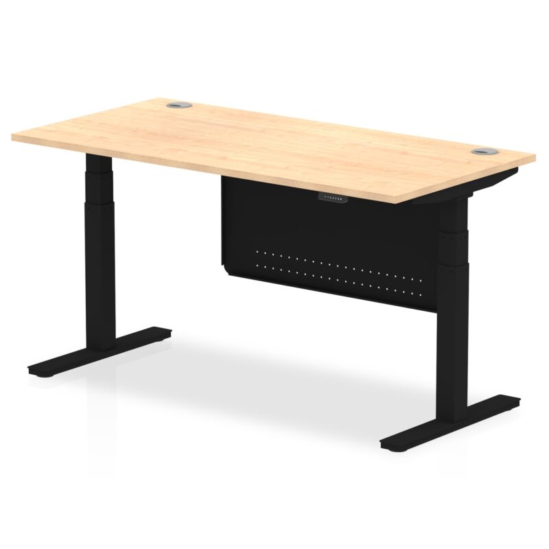 OE - Breeze Height Adjustable Desk with Cable Ports with Steel Modesty Panel - Image 62