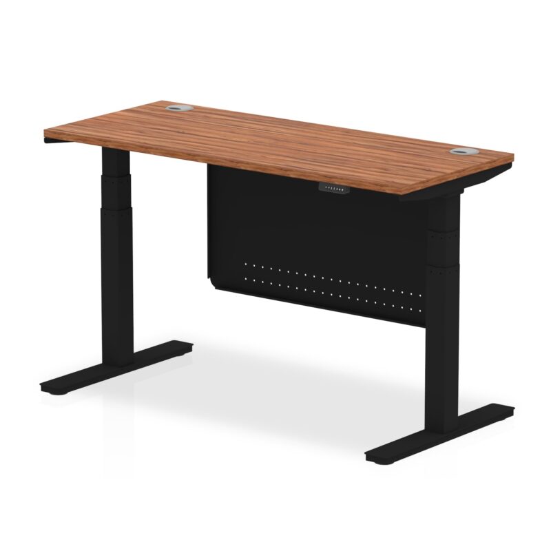 OE - Breeze Height Adjustable Slimline Desk with Cable Ports with Steel Modesty Panel - Image 53