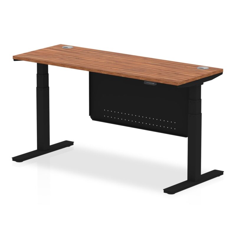 OE - Breeze Height Adjustable Slimline Desk with Cable Ports with Steel Modesty Panel - Image 54