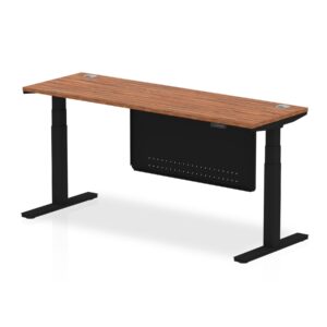 OE - Breeze Height Adjustable Slimline Desk with Cable Ports with Steel Modesty Panel - Image 55
