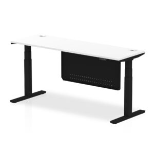 OE - Breeze Height Adjustable Slimline Desk with Cable Ports with Steel Modesty Panel - Image 59