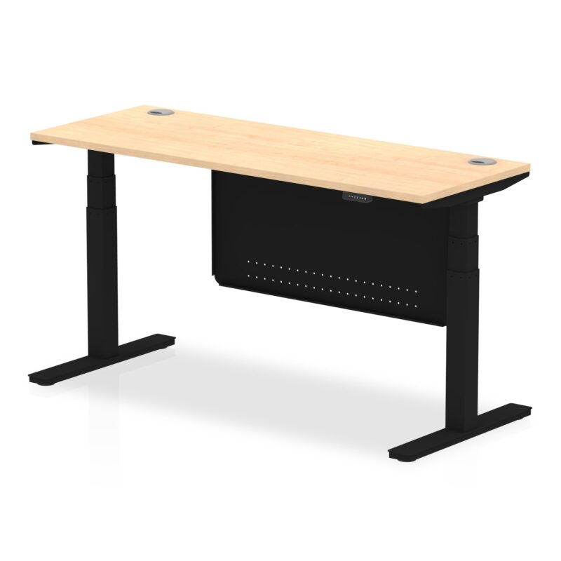 OE - Breeze Height Adjustable Slimline Desk with Cable Ports with Steel Modesty Panel - Image 62