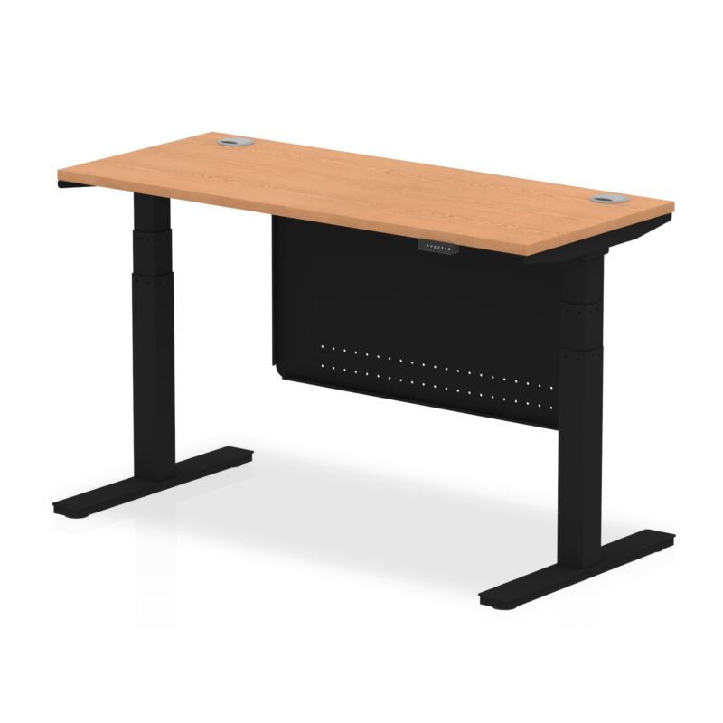OE - Breeze Height Adjustable Slimline Desk with Cable Ports with Steel Modesty Panel - Image 65