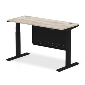 OE - Breeze Height Adjustable Slimline Desk with Cable Ports with Steel Modesty Panel - Image 69