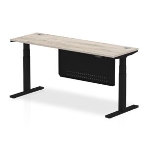 OE - Breeze Height Adjustable Slimline Desk with Cable Ports with Steel Modesty Panel - Image 71
