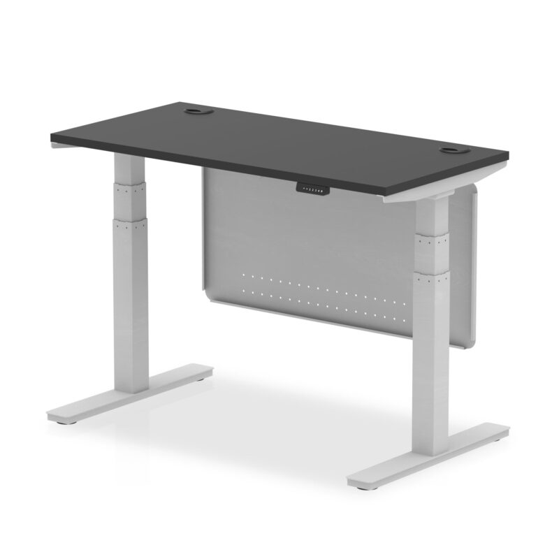 OE - Breeze Height Adjustable Slimline Desk with Cable Ports with Steel Modesty Panel - Image 73