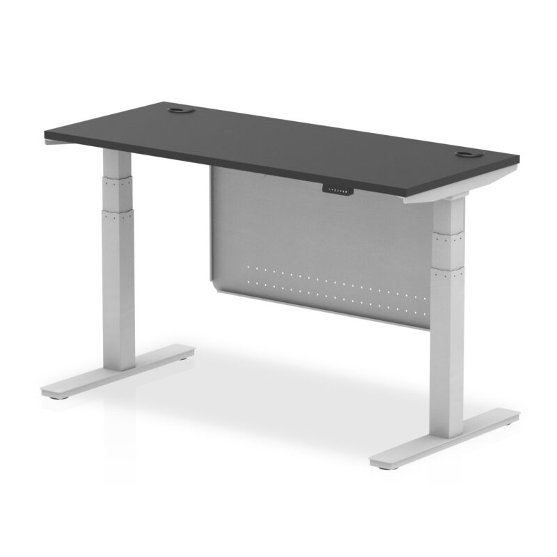 OE - Breeze Height Adjustable Slimline Desk with Cable Ports with Steel Modesty Panel - Image 76