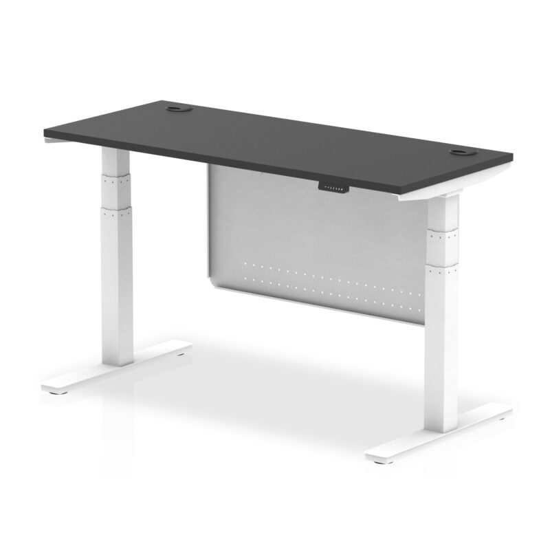OE - Breeze Height Adjustable Slimline Desk with Cable Ports with Steel Modesty Panel - Image 77