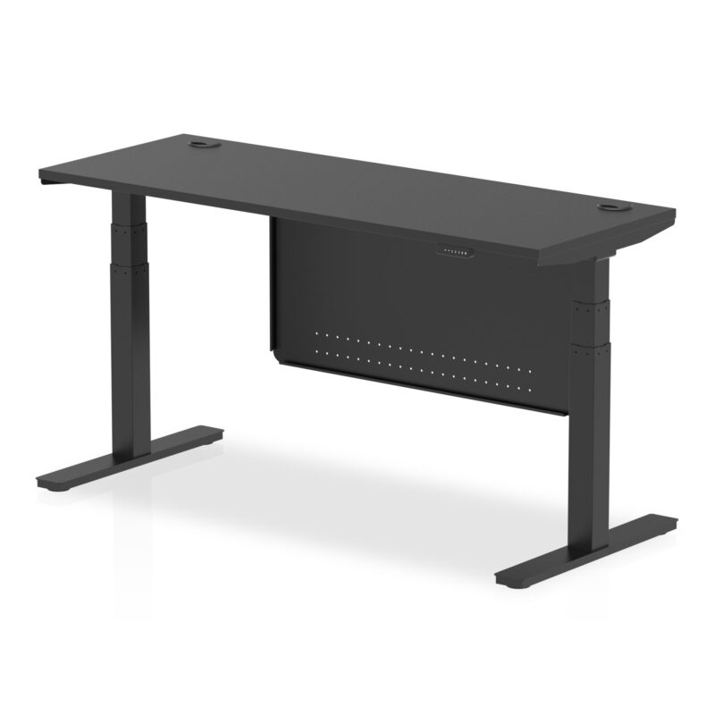 OE - Breeze Height Adjustable Slimline Desk with Cable Ports with Steel Modesty Panel - Image 78