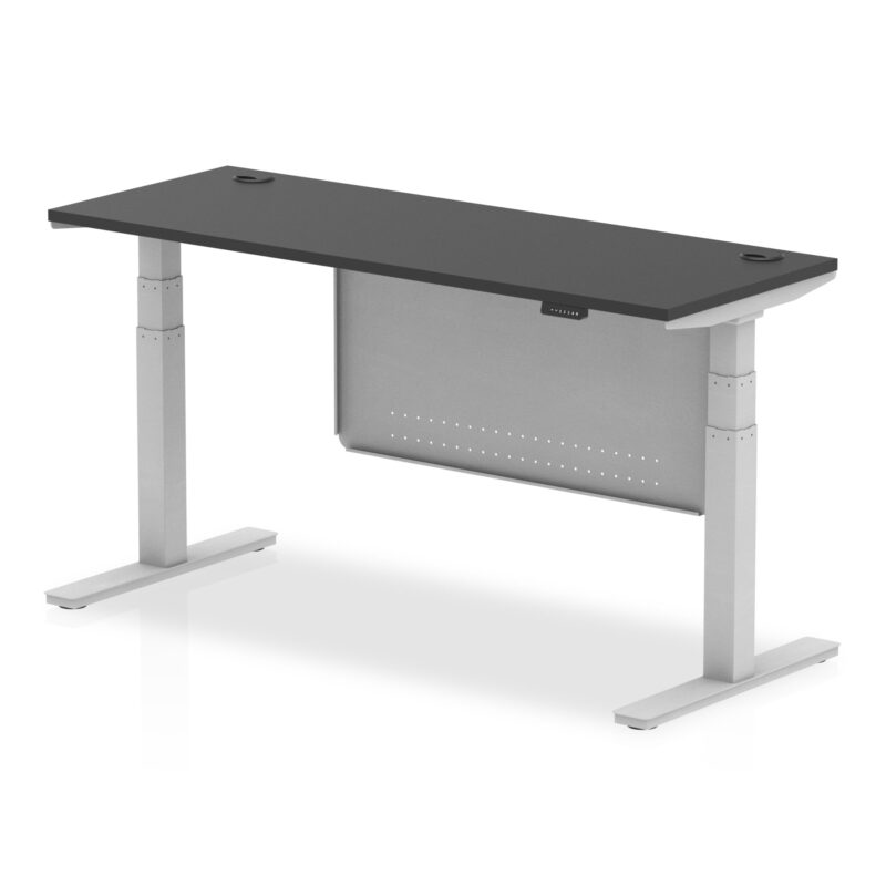OE - Breeze Height Adjustable Slimline Desk with Cable Ports with Steel Modesty Panel - Image 79