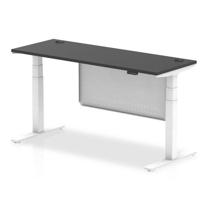 OE - Breeze Height Adjustable Slimline Desk with Cable Ports with Steel Modesty Panel - Image 80
