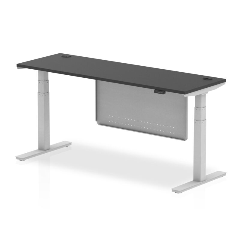 OE - Breeze Height Adjustable Slimline Desk with Cable Ports with Steel Modesty Panel - Image 82