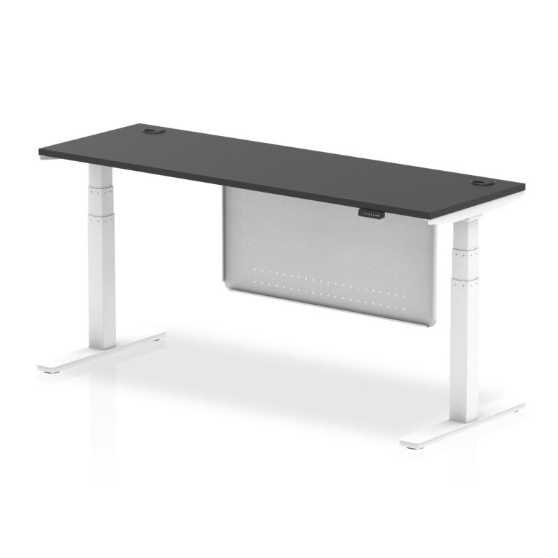 OE - Breeze Height Adjustable Slimline Desk with Cable Ports with Steel Modesty Panel - Image 83