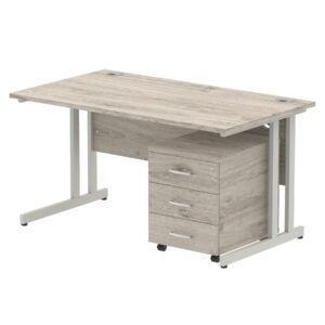 OE - Surge 1400mm Cantilever Straight Desk With Mobile Pedestal - Image 2