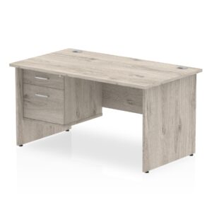 OE - Surge 1400mm Panel End Straight Desk With Single Fixed Pedestal - Image 2
