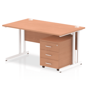 OE - Surge 1400mm Cantilever Straight Desk With Mobile Pedestal - Image 6