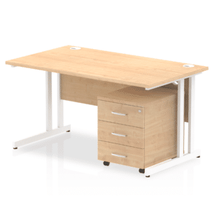 OE - Surge 1400mm Cantilever Straight Desk With Mobile Pedestal - Image 7