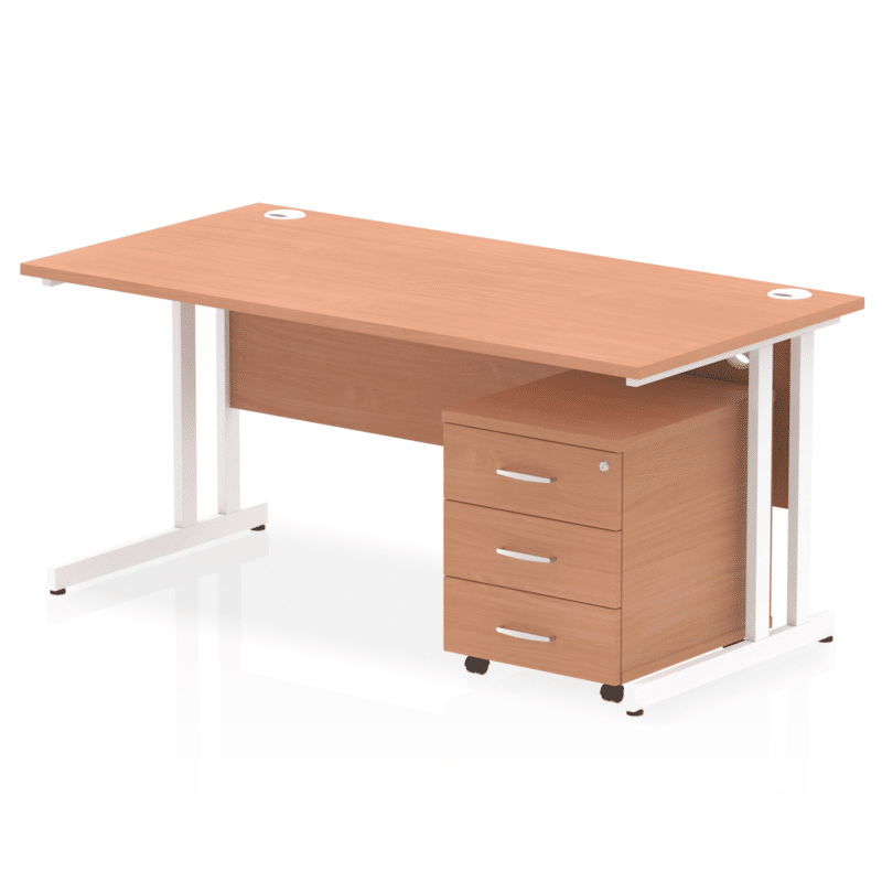 OE - Surge 1600mm Cantilever Straight Desk With Mobile Pedestal - Image 6
