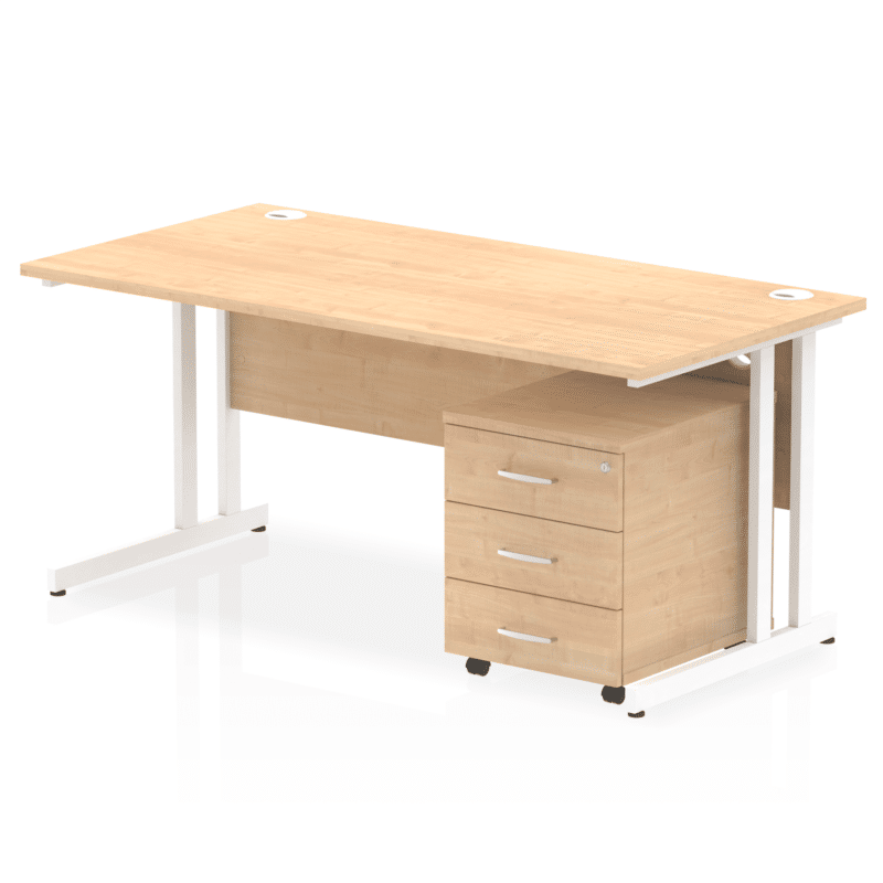 OE - Surge 1600mm Cantilever Straight Desk With Mobile Pedestal - Image 7
