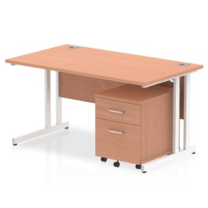 OE - Surge 1400mm Cantilever Straight Desk With Mobile Pedestal - Image 11