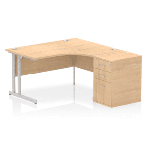 OE - Surge 1400mm Cantilever Right Crescent Desk Workstation - Image 2
