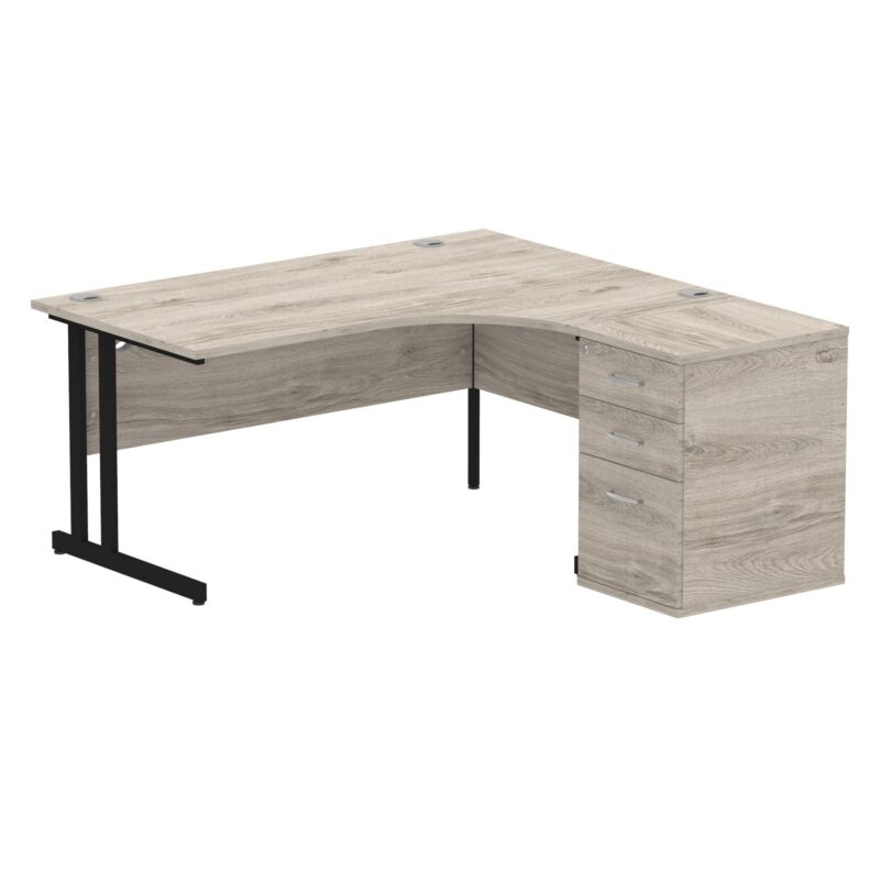 OE - Surge 1600mm Cantilever Right Crescent Desk Workstation - Image 8