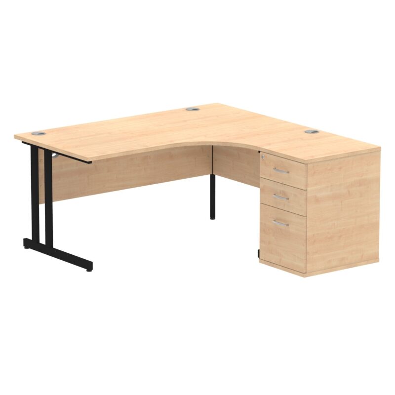 OE - Surge 1600mm Cantilever Right Crescent Desk Workstation - Image 9