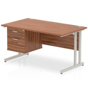 OE - Surge 1400mm Cantilever Straight Desk With Single Fixed Pedestal - Image 9