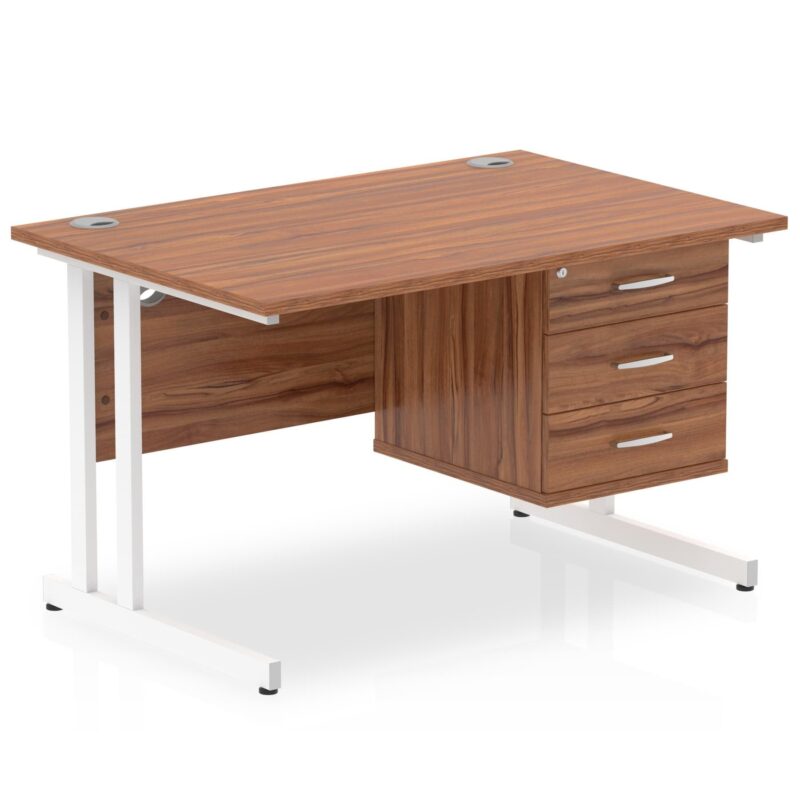 OE - Surge 1200mm Cantilever Straight Desk With Single Fixed Pedestal - Image 12