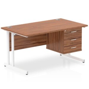 OE - Surge 1400mm Cantilever Straight Desk With Single Fixed Pedestal - Image 12