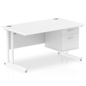 OE - Surge 1400mm Cantilever Straight Desk With Single Fixed Pedestal - Image 14