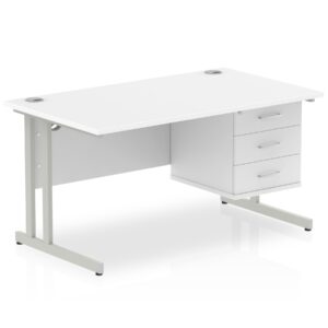 OE - Surge 1400mm Cantilever Straight Desk With Single Fixed Pedestal - Image 15
