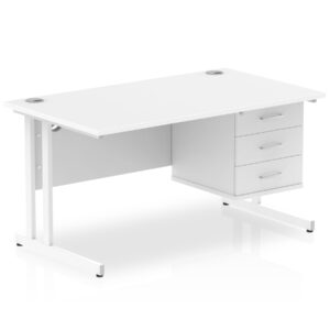 OE - Surge 1400mm Cantilever Straight Desk With Single Fixed Pedestal - Image 16