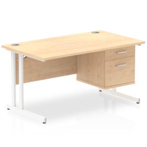 OE - Surge 1400mm Cantilever Straight Desk With Single Fixed Pedestal - Image 18
