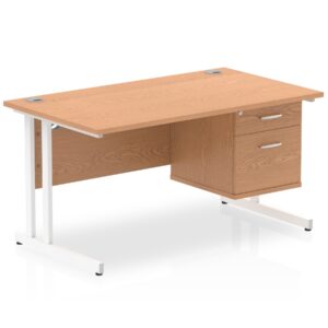 OE - Surge 1400mm Cantilever Straight Desk With Single Fixed Pedestal - Image 22