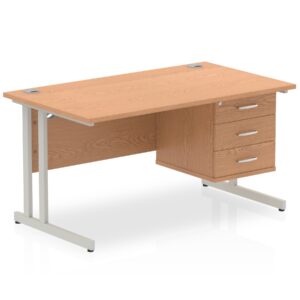 OE - Surge 1400mm Cantilever Straight Desk With Single Fixed Pedestal - Image 23