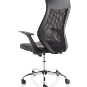 Cove High Mesh Back Task Operator Black Leather Office Chair with Arms - Image 5