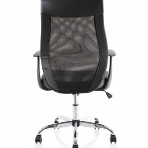 Cove High Mesh Back Task Operator Black Leather Office Chair with Arms - Image 6