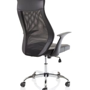 Cove High Mesh Back Task Operator Black Leather Office Chair with Arms - Image 7