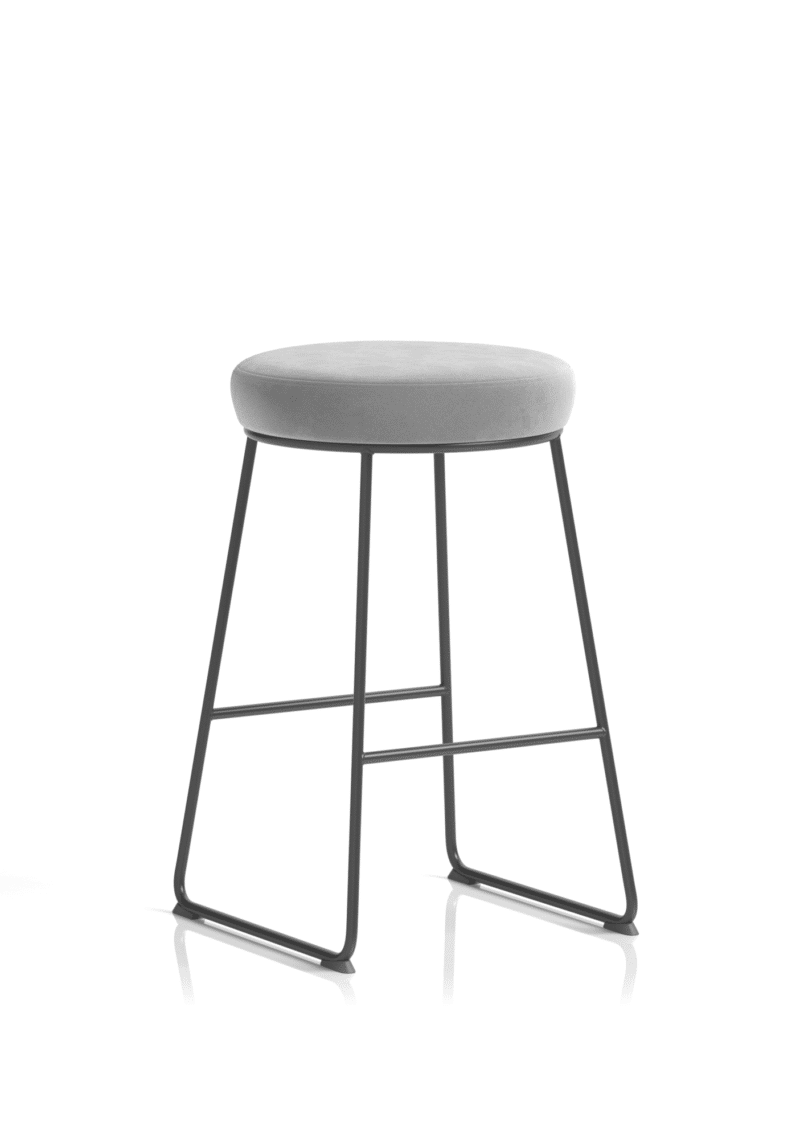 Genoa Black Frame Fabric Seat Stool Chair - Image 13