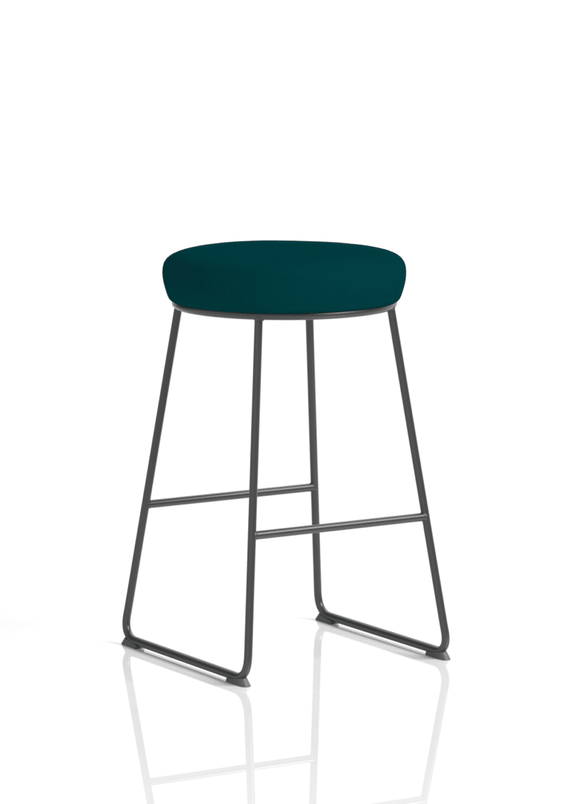 Genoa Black Frame Fabric Seat Stool Chair - Image 10