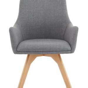 Maria Grey Fabric Wooden Leg Visitor Chair