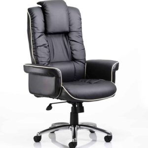 Kensington High Back Soft Black Leather Executive Office Chair with Arms