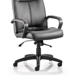 SquareX High Back Executive Black Leather Office Chair with Arms