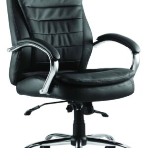 Boulder High Back Executive Black Leather Office Chair with Arms